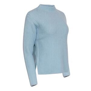 Vince Light Blue Wool Cashmere Ribbed Mock Neck Sweater Women’s Large